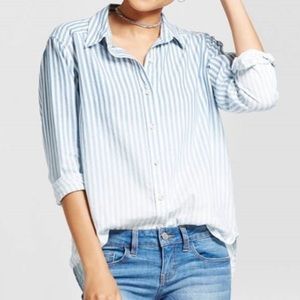 Mossimo Button Down Ombré Striped Shirt